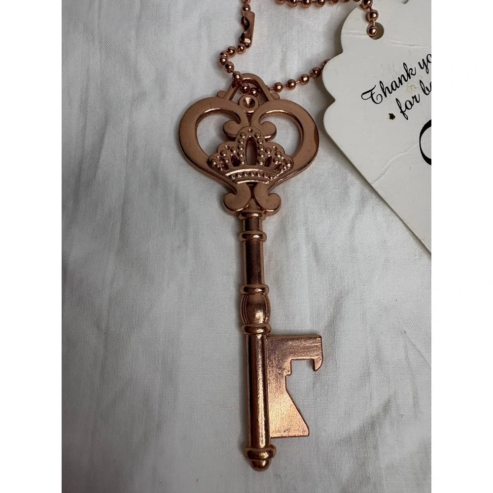 Rose Gold Skeleton Keychain Gift Tag Thank You For Being A Key Part Of Our Lives